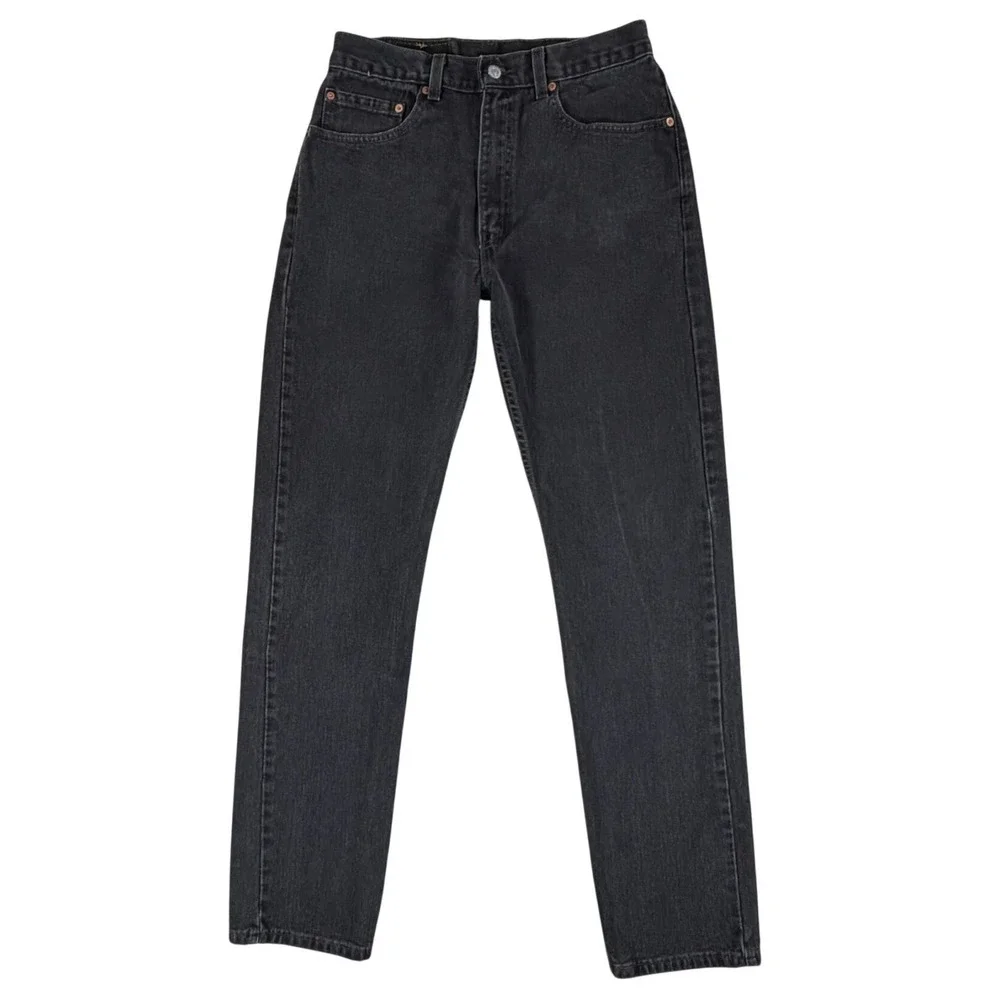Vintage Levis 505 Mens 30x36 Regular Fit Straight Leg Black Jeans Made in USA